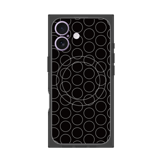 プレミアムスクエアケース with MagSafe［ Dot Circle - Black ］