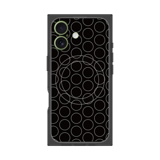 プレミアムスクエアケース with MagSafe［ Dot Circle - Black ］