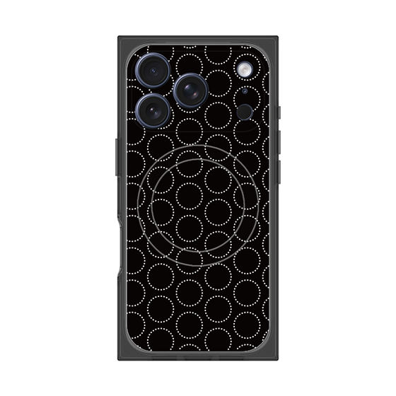 プレミアムスクエアケース with MagSafe［ Dot Circle - Black ］