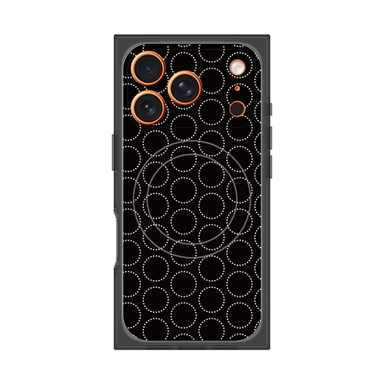 プレミアムスクエアケース with MagSafe［ Dot Circle - Black ］