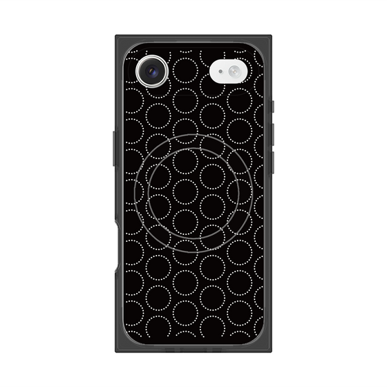 プレミアムスクエアケース with MagSafe［ Dot Circle - Black ］