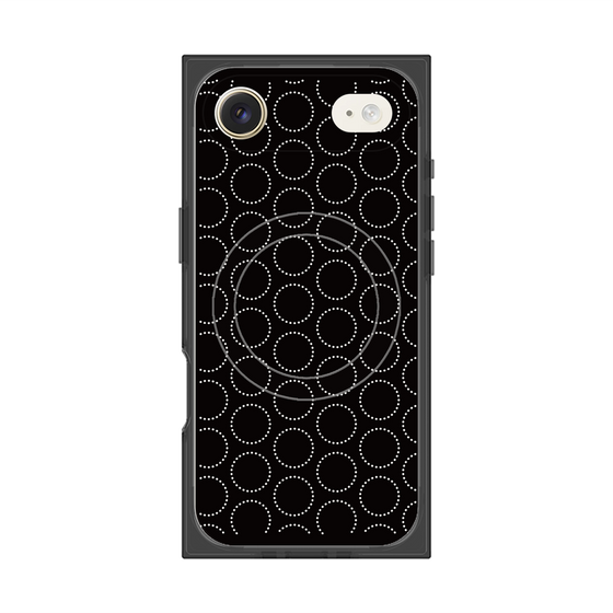 プレミアムスクエアケース with MagSafe［ Dot Circle - Black ］