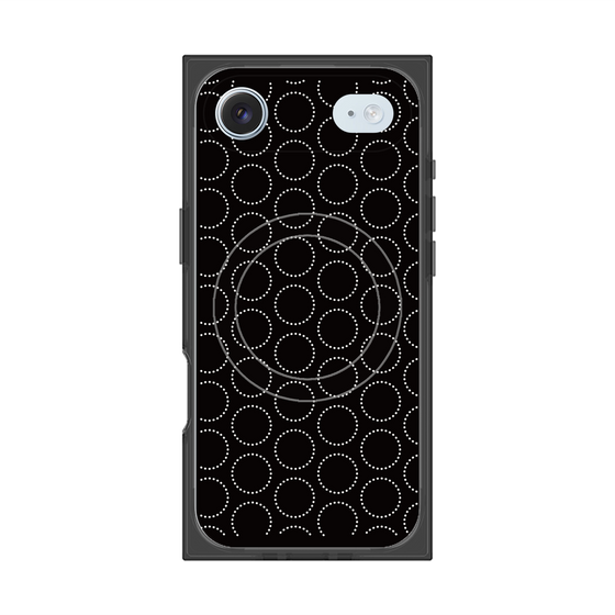 プレミアムスクエアケース with MagSafe［ Dot Circle - Black ］