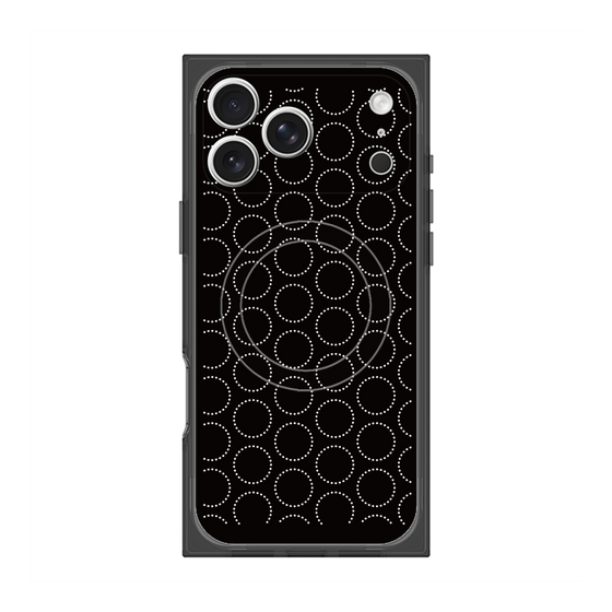 プレミアムスクエアケース with MagSafe［ Dot Circle - Black ］