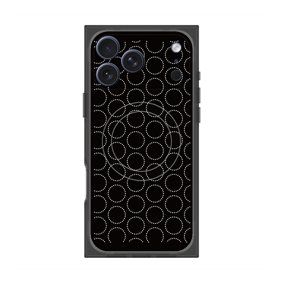 プレミアムスクエアケース with MagSafe［ Dot Circle - Black ］