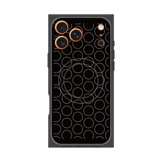 プレミアムスクエアケース with MagSafe［ Dot Circle - Black ］