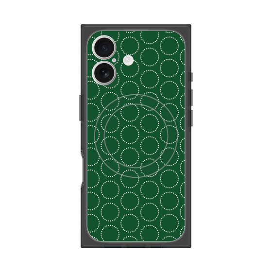 プレミアムスクエアケース with MagSafe［ Dot Circle - Green ］