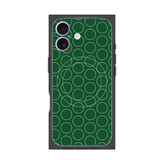 プレミアムスクエアケース with MagSafe［ Dot Circle - Green ］