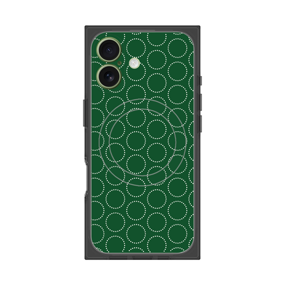 プレミアムスクエアケース with MagSafe［ Dot Circle - Green ］