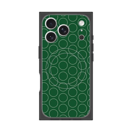 プレミアムスクエアケース with MagSafe［ Dot Circle - Green ］