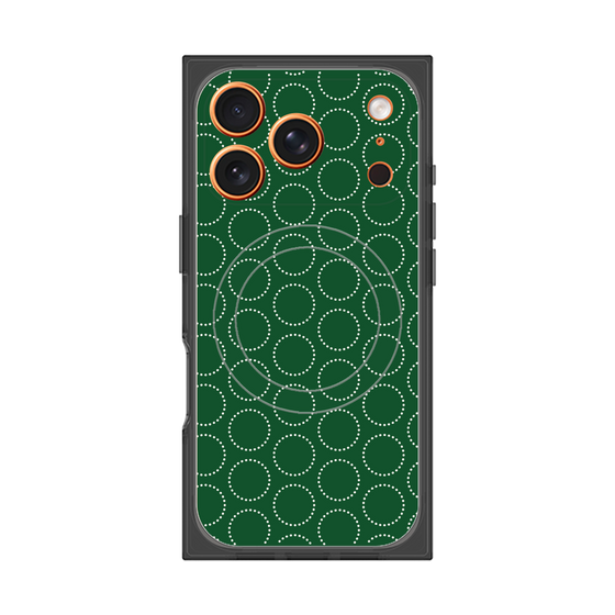 プレミアムスクエアケース with MagSafe［ Dot Circle - Green ］