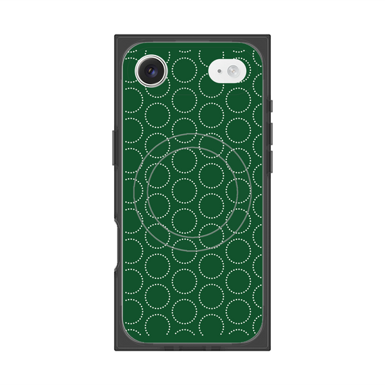 プレミアムスクエアケース with MagSafe［ Dot Circle - Green ］