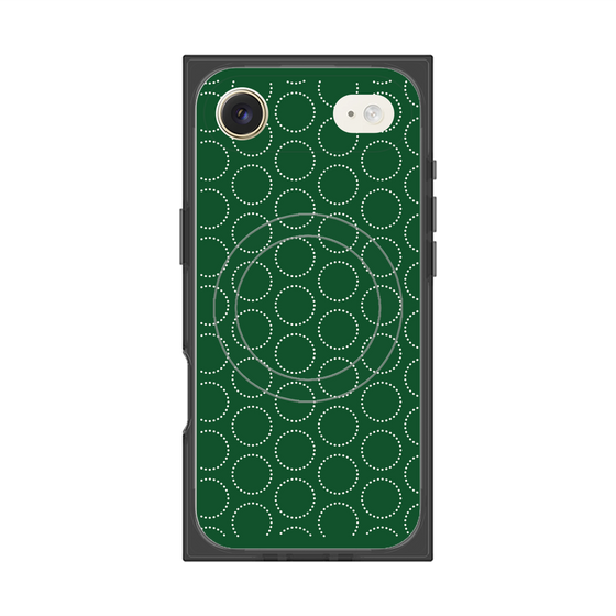 プレミアムスクエアケース with MagSafe［ Dot Circle - Green ］