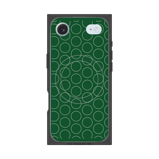 プレミアムスクエアケース with MagSafe［ Dot Circle - Green ］