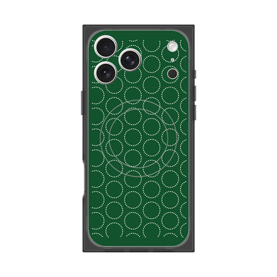 プレミアムスクエアケース with MagSafe［ Dot Circle - Green ］