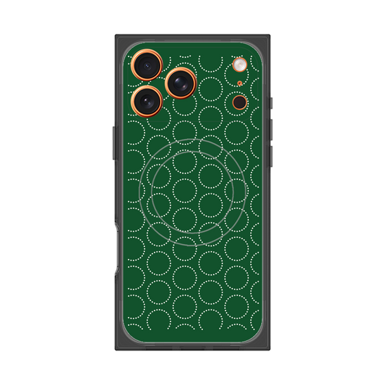 プレミアムスクエアケース with MagSafe［ Dot Circle - Green ］