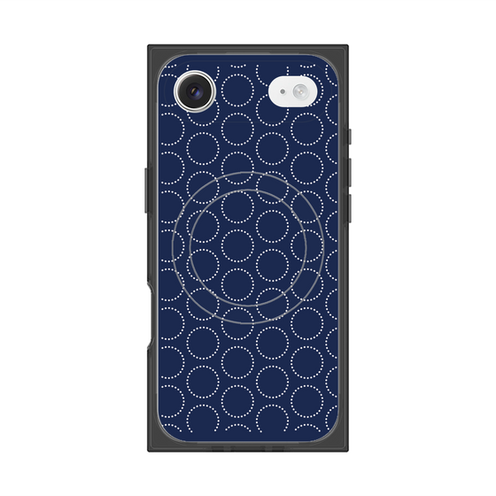 プレミアムスクエアケース with MagSafe［ Dot Circle - Navy ］