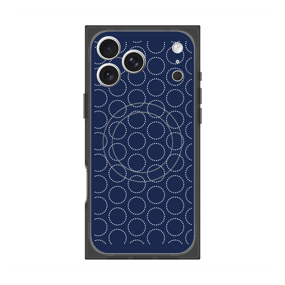 プレミアムスクエアケース with MagSafe［ Dot Circle - Navy ］