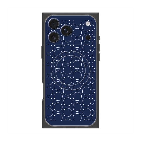 プレミアムスクエアケース with MagSafe［ Dot Circle - Navy ］