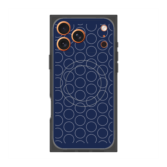プレミアムスクエアケース with MagSafe［ Dot Circle - Navy ］