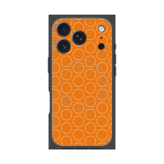 プレミアムスクエアケース with MagSafe［ Dot Circle - Orange ］