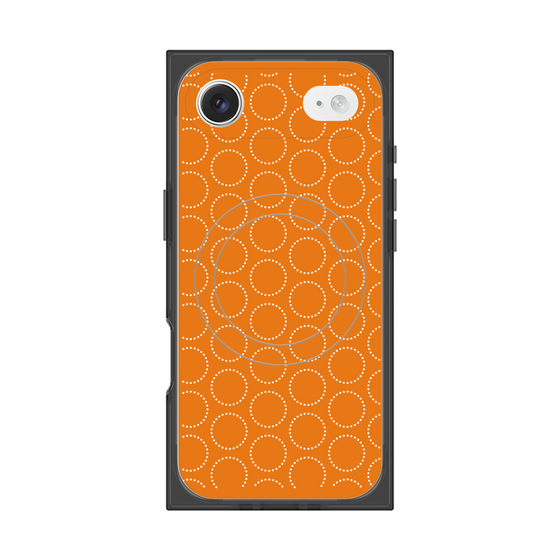 プレミアムスクエアケース with MagSafe［ Dot Circle - Orange ］