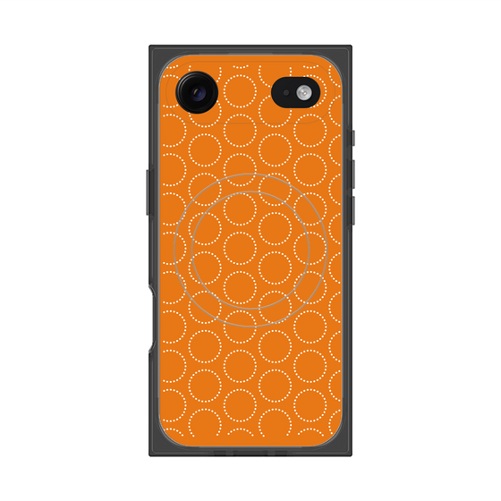プレミアムスクエアケース with MagSafe［ Dot Circle - Orange ］