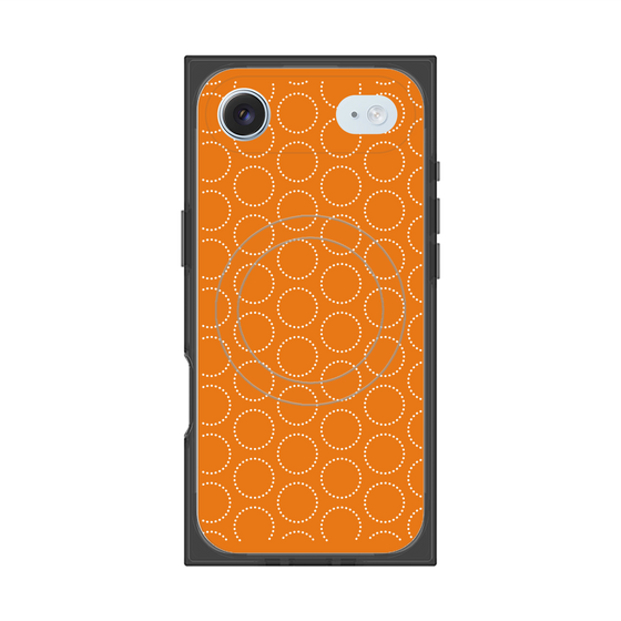 プレミアムスクエアケース with MagSafe［ Dot Circle - Orange ］