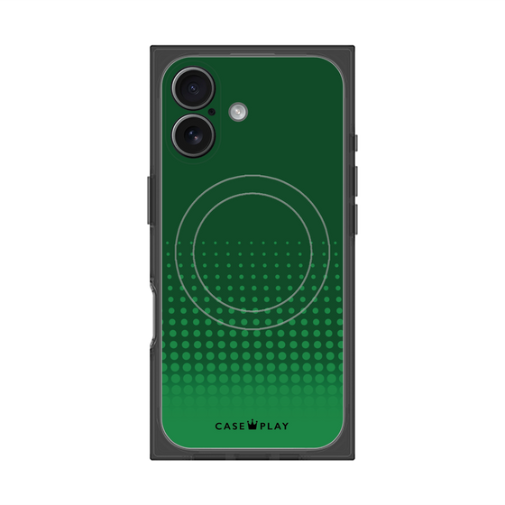 プレミアムスクエアケース with MagSafe［ Dot Gradation - Green ］
