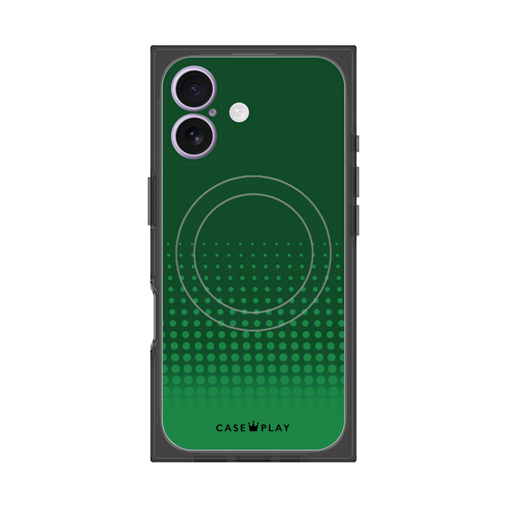 プレミアムスクエアケース with MagSafe［ Dot Gradation - Green ］