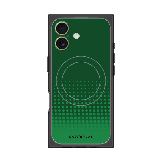 プレミアムスクエアケース with MagSafe［ Dot Gradation - Green ］