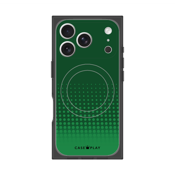 プレミアムスクエアケース with MagSafe［ Dot Gradation - Green ］