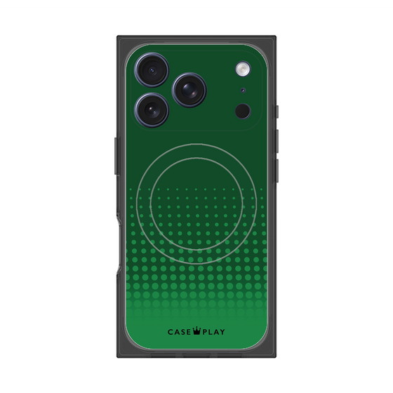 プレミアムスクエアケース with MagSafe［ Dot Gradation - Green ］