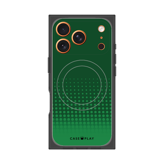 プレミアムスクエアケース with MagSafe［ Dot Gradation - Green ］