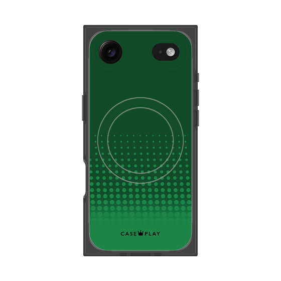 プレミアムスクエアケース with MagSafe［ Dot Gradation - Green ］