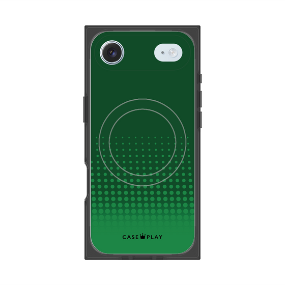 プレミアムスクエアケース with MagSafe［ Dot Gradation - Green ］