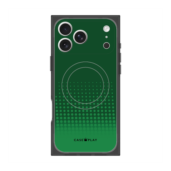 プレミアムスクエアケース with MagSafe［ Dot Gradation - Green ］