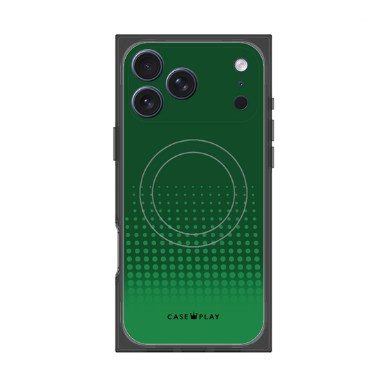 プレミアムスクエアケース with MagSafe［ Dot Gradation - Green ］