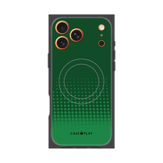 プレミアムスクエアケース with MagSafe［ Dot Gradation - Green ］