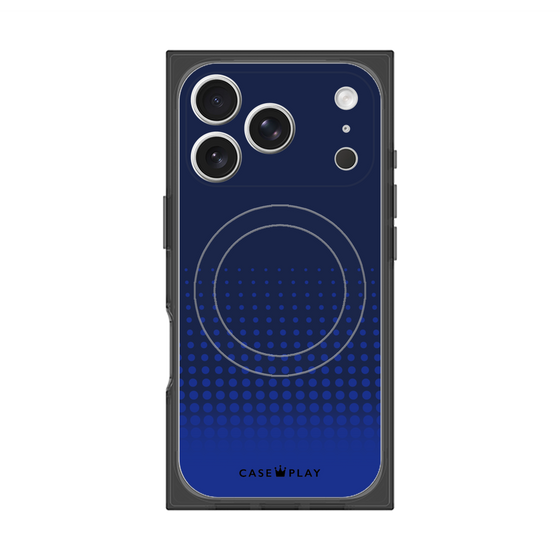 プレミアムスクエアケース with MagSafe［ Dot Gradation - Blue ］