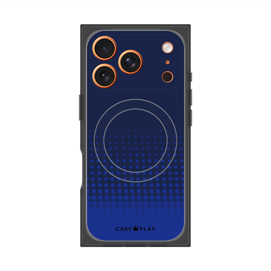 プレミアムスクエアケース with MagSafe［ Dot Gradation - Blue ］