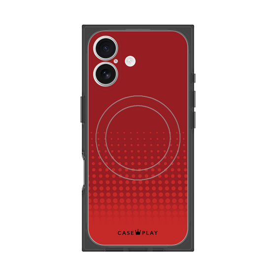 プレミアムスクエアケース with MagSafe［ Dot Gradation - Red ］