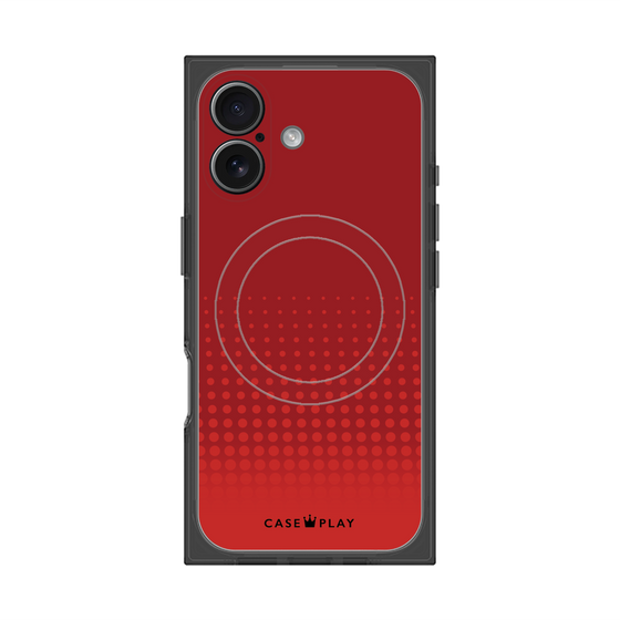 プレミアムスクエアケース with MagSafe［ Dot Gradation - Red ］