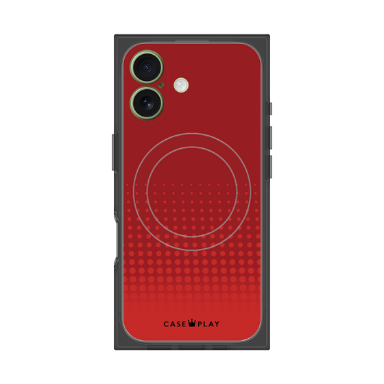 プレミアムスクエアケース with MagSafe［ Dot Gradation - Red ］