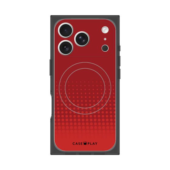 プレミアムスクエアケース with MagSafe［ Dot Gradation - Red ］