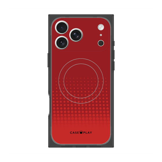プレミアムスクエアケース with MagSafe［ Dot Gradation - Red ］