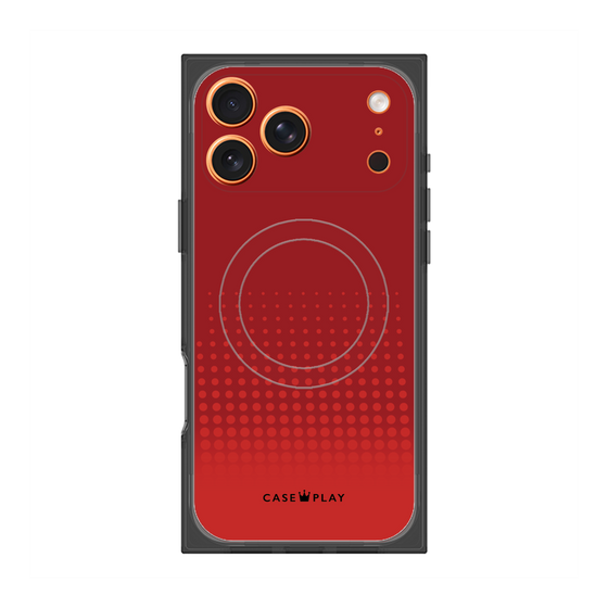 プレミアムスクエアケース with MagSafe［ Dot Gradation - Red ］