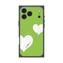 プレミアムスクエアケース with MagSafe［ Two Hearts - Green ］