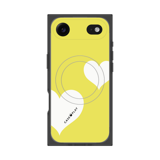 プレミアムスクエアケース with MagSafe［ Two Hearts - Yellow ］
