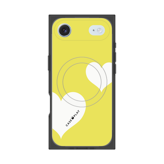 プレミアムスクエアケース with MagSafe［ Two Hearts - Yellow ］